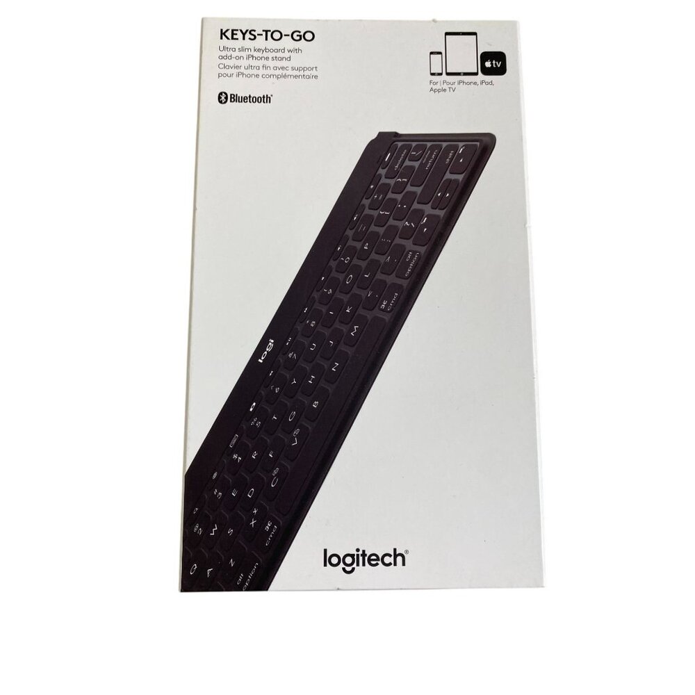 NEW Logitech Keys-To-Go Ultra Slim Bluetooth Keyboard For iPhone/iPad/Apple TV